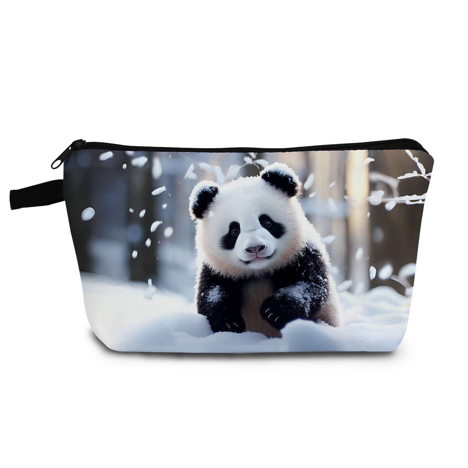 Cute Panda Pattern Makeup Bag with Zipper - Small Cosmetic Organizer for Women | Perfect Birthday Gift for Panda Lovers, Sisters & Friends | Great for Travel, Daily Use & Gift Giving