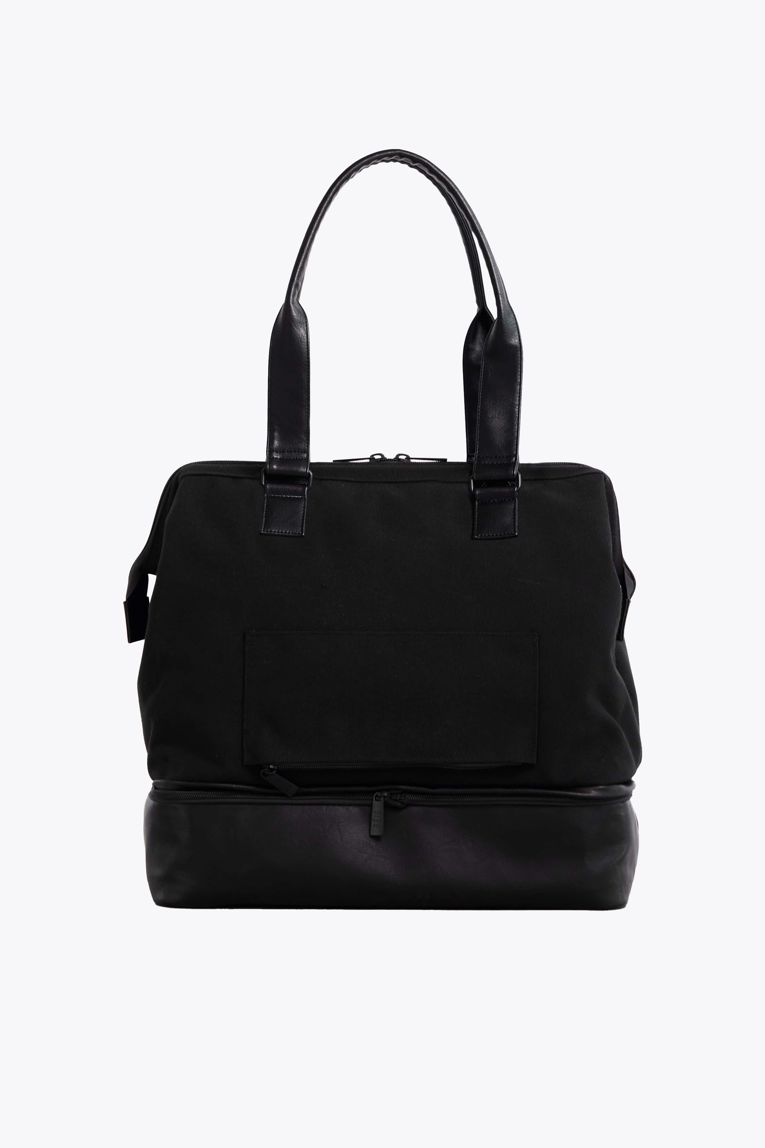 Stylish Black Convertible Mini Weekender Bag - Perfect for Travel, Gym & Weekend Getaways | Durable & Versatile Carry-On