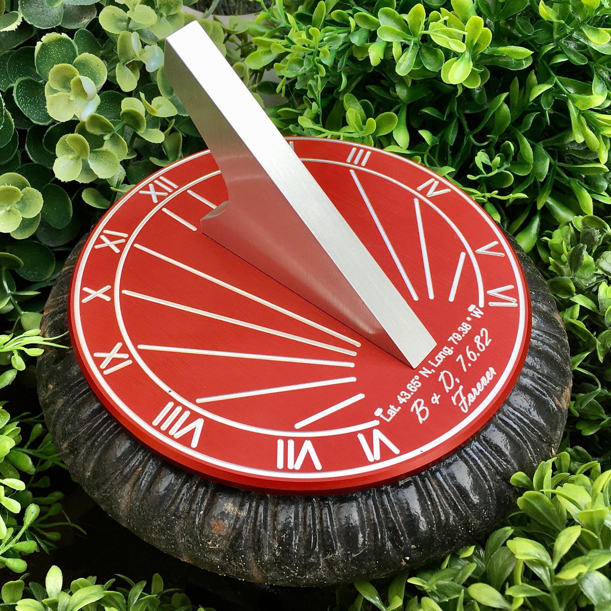 40th Anniversary Gifts Apollo Sundial - Personalized Engraved & Calibrated 40th Wedding Anniversary Gift for Couples - 6 Inch Outdoor Garden Sundial - Perfect for Backyard Decor, Patio, or Romantic Gift Idea