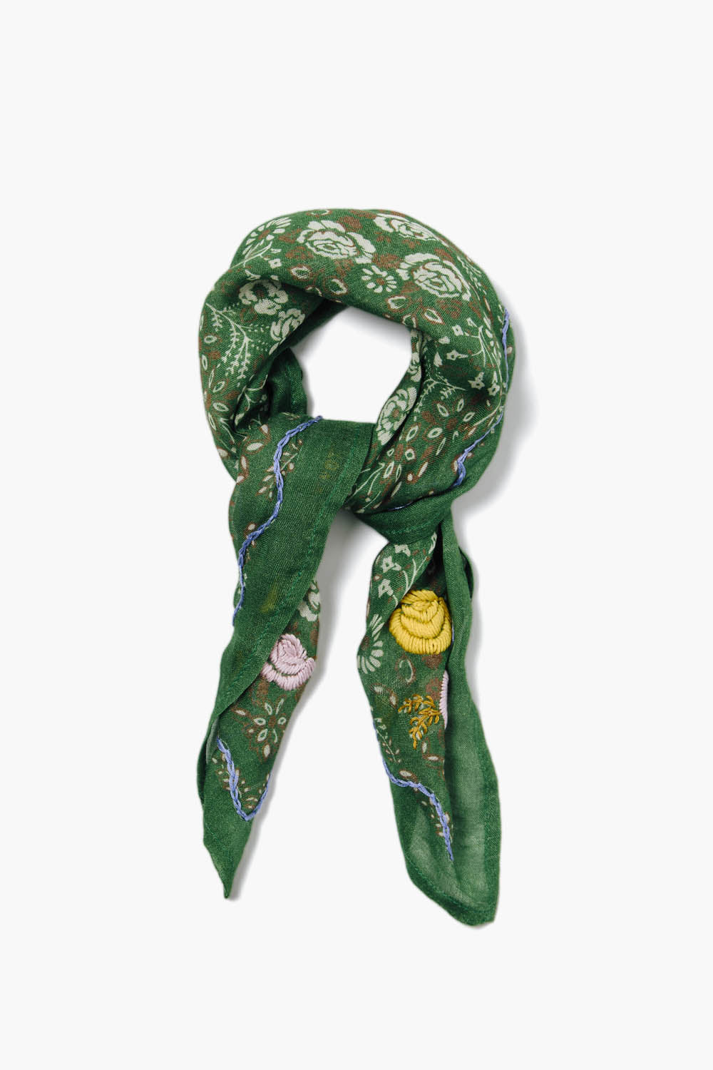 Embroidered Floral Bandana - English Ivy Design Fashion Scarf for Women, Hair Accessory, Outdoor Activities & Music Festivals
