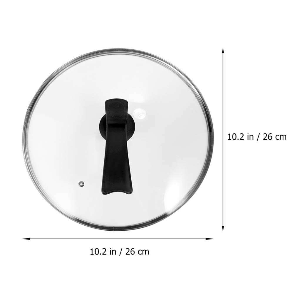 DOITOOL Tempered Glass Cookware Lid - Universal Round Pot Cover with Ergonomic Standing Handgrip - Heat Resistant Stovetop Lid for Saucepan, Frying Pan & Cooking Pot
