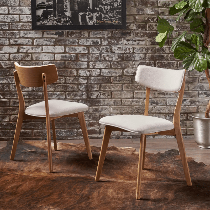 Handmade Chazz Mid Century Fabric Dining Chairs - Modern & Contemporary Accent Chairs for Living Room, Dining Room & Office - Stylish Home Decor & Comfortable Seating Solution