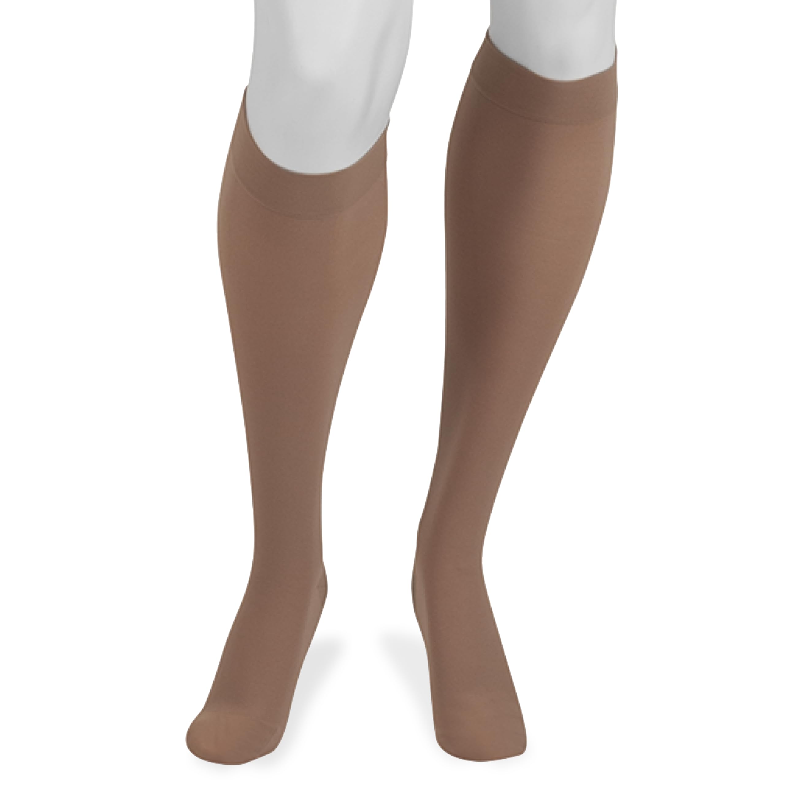 Juzo Dynamic Varin Closed Toe Compression Socks 30-40 mmHg for Men & Women – 2-Way Stretch Fabric, Silicone Top Band, Knee High Support – Made in USA, Beige, Size Short – Ideal for Circulation Therapy, Varicose Veins & Post-Surgery Recovery