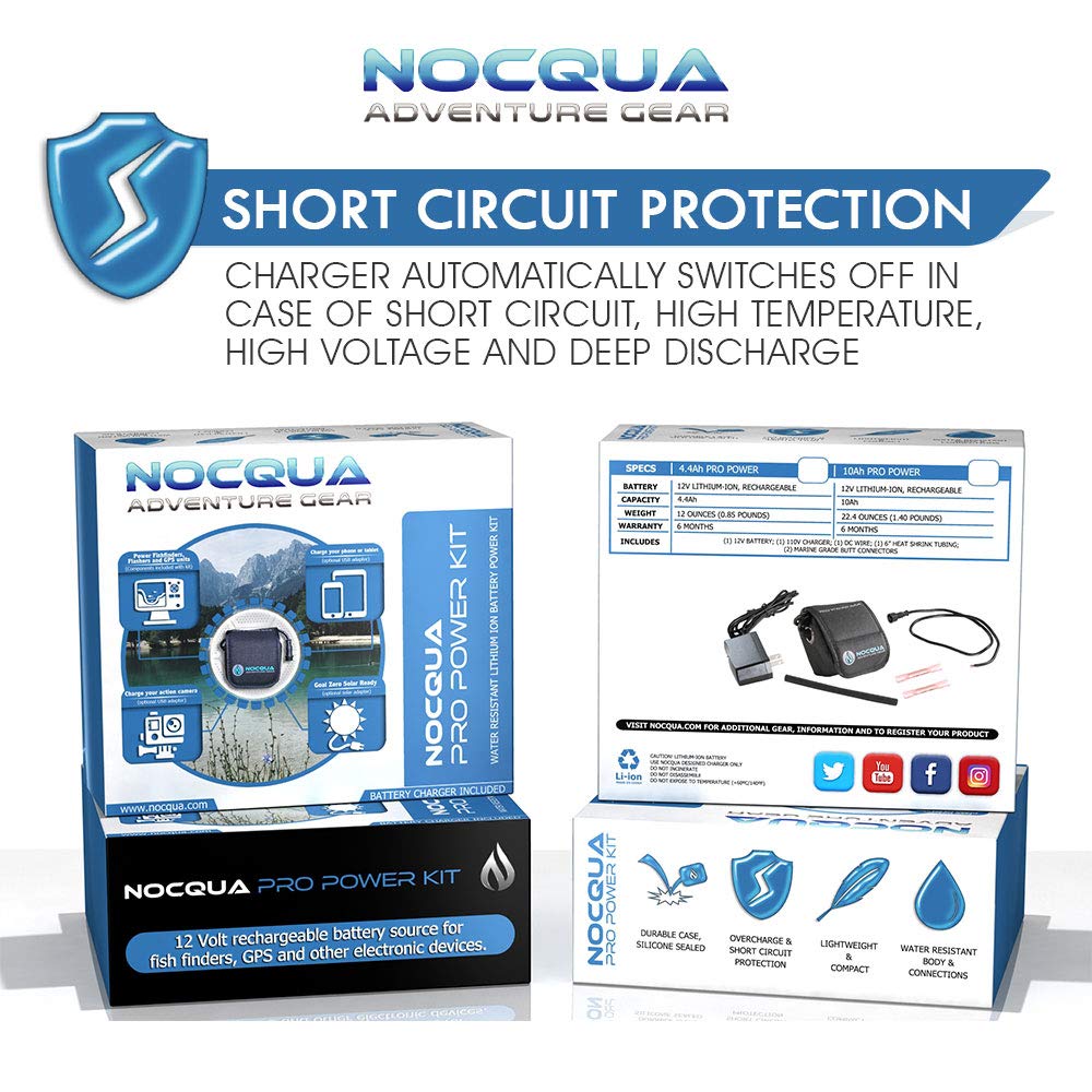Waterproof 12V Rechargeable Battery & Charger Kit for GPS, Fish Finders, Depth Sounders - Power Your Marine Electronics On The Go - Perfect for Boating, Fishing & Outdoor Adventures