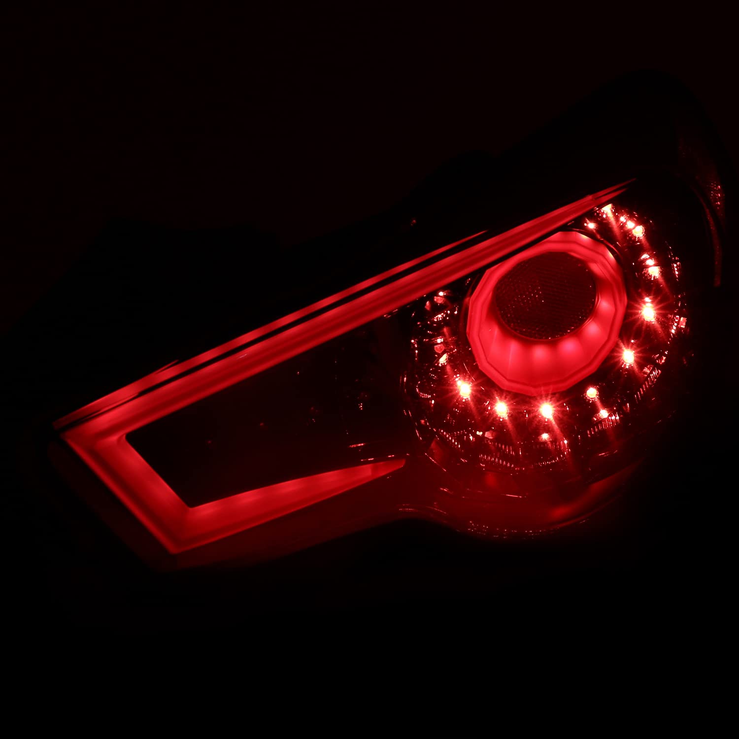 Spec-D Tuning Jet Black Housing Red Sequential LED Tail Lights - Compatible with 2013-2016 Scion FR-S & Subaru BRZ - Left & Right Pair Assembly - Upgrade Your Car's Style & Visibility for Night Driving