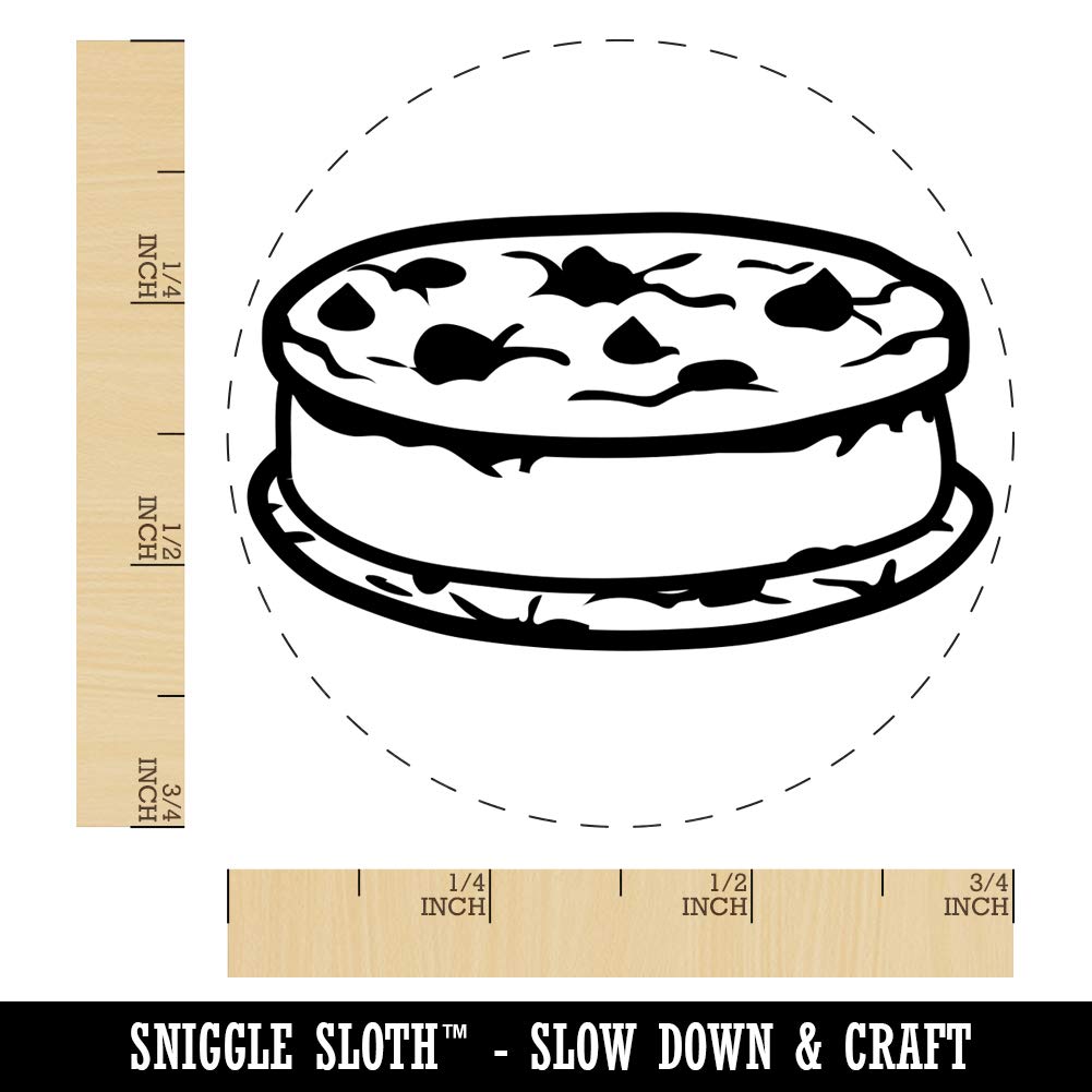 3/4 Inch Small Cookie Ice Cream Sandwich Rubber Stamp for DIY Crafts, Scrapbooking, Planner Decorations & Card Making - Perfect for Baking Themed Projects & Party Invitations
