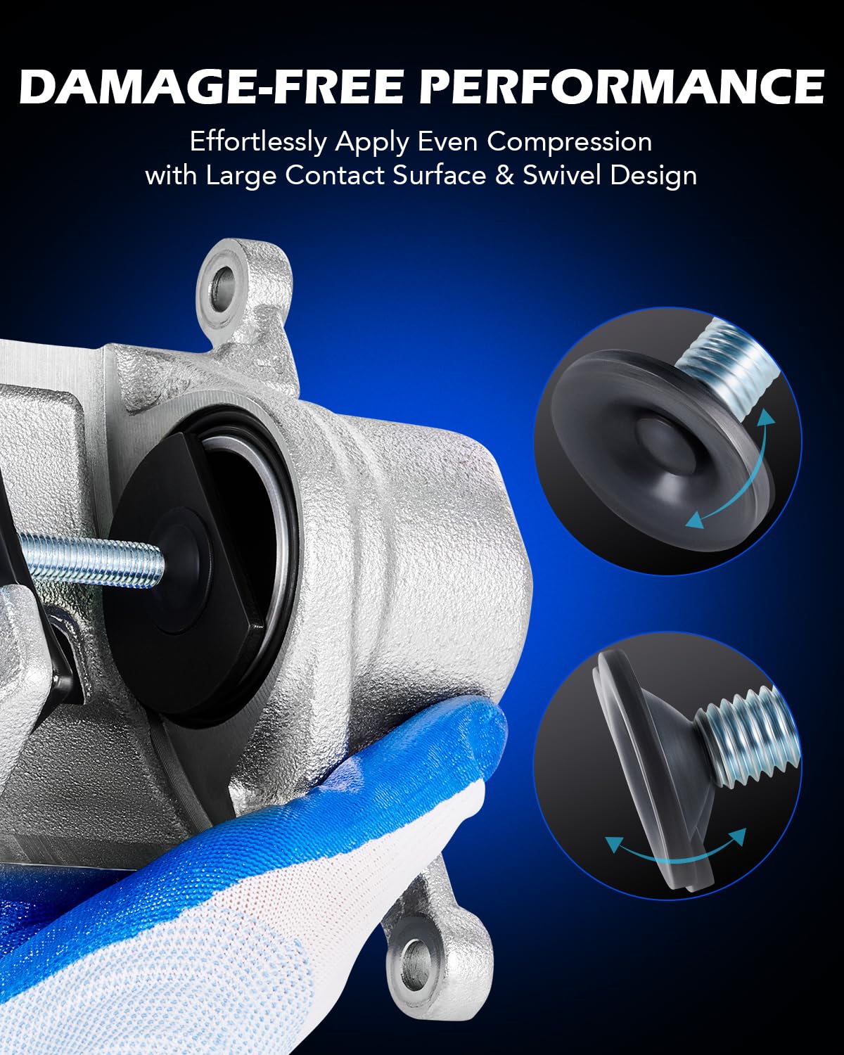 Orion Motor Tech Heavy Duty Brake Pad Spreader & Piston Compressor Tool - Solid Steel Disc Brake Caliper Spreader for Cars & Light Trucks - Perfect for DIY Auto Repair & Professional Mechanic Use
