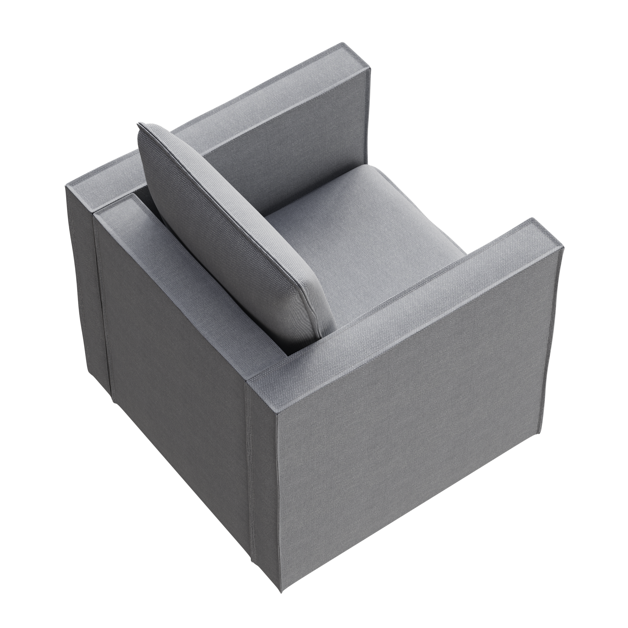 Modern Gray Single Sofa Chair - Soft Breathable Seat Cushion, Comfortable Armchair for Bedroom, Living Room Corner & Reading Nook - Cozy Home Decor Accent Piece