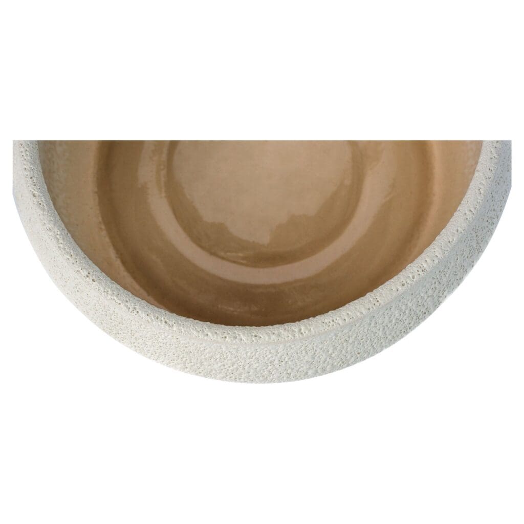 Cyan Design 11778 White on Terra Bowl - Large Porous Ceramic Bowl for Home Decor, Centerpiece & Fruit Display