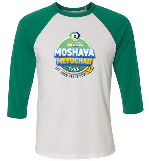 Moshava Wild Rose 3/4 Sleeve Baseball Tee - Two-Sided Graphic T-Shirt for Women - Casual & Athletic Wear for Hiking, Travel & Outdoor Adventures