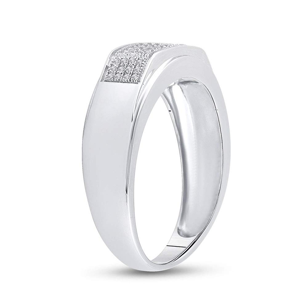 1/5 Cttw Sterling Silver Men's Round Diamond Wedding Band Ring - Perfect for Engagement, Anniversary & Special Occasions