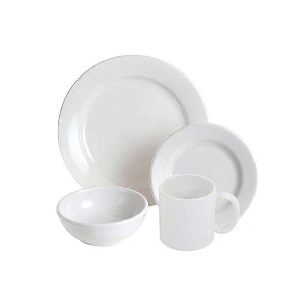 Premium White Porcelain Dinnerware Set - 16-Piece Elegant Tableware for Formal Dining & Entertaining | Dishwasher & Microwave Safe