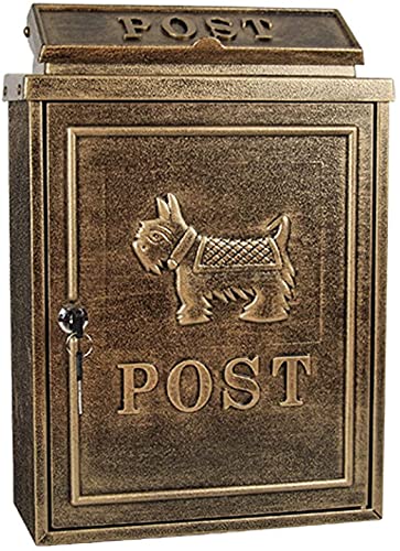 Wall Mount Mailbox - Large Capacity Galvanized Steel Rust-Proof Lockable Outdoor Mailbox with Cover | Durable Post Box for House Exterior Decoration & Secure Mail Delivery