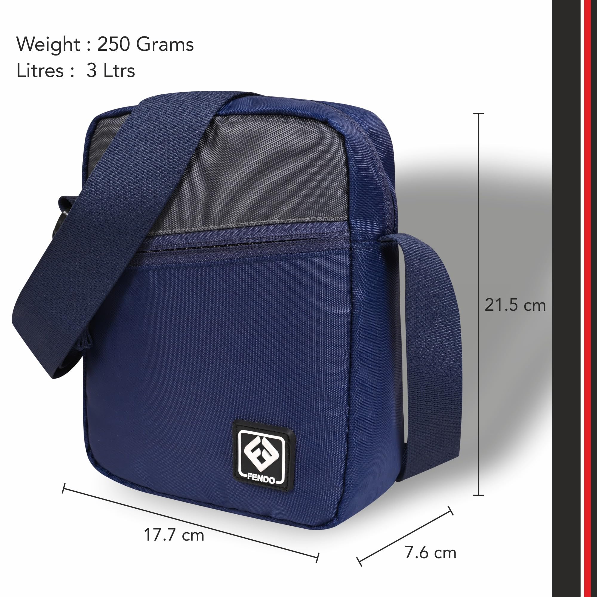 Fendo Captain 8L Sling Bag - Lightweight Crossbody Messenger Bag for Men & Women | Water-Resistant Travel Pouch | Compact Shoulder Bag for Hiking, Commuting & Daily Use