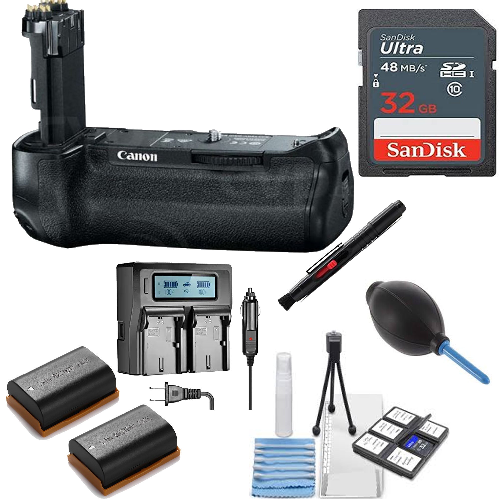 Canon BG-E16 Battery Grip for EOS 7D Mark II DSLR Camera with 32GB SD Card - Professional Photography Accessory for Extended Shooting & Travel