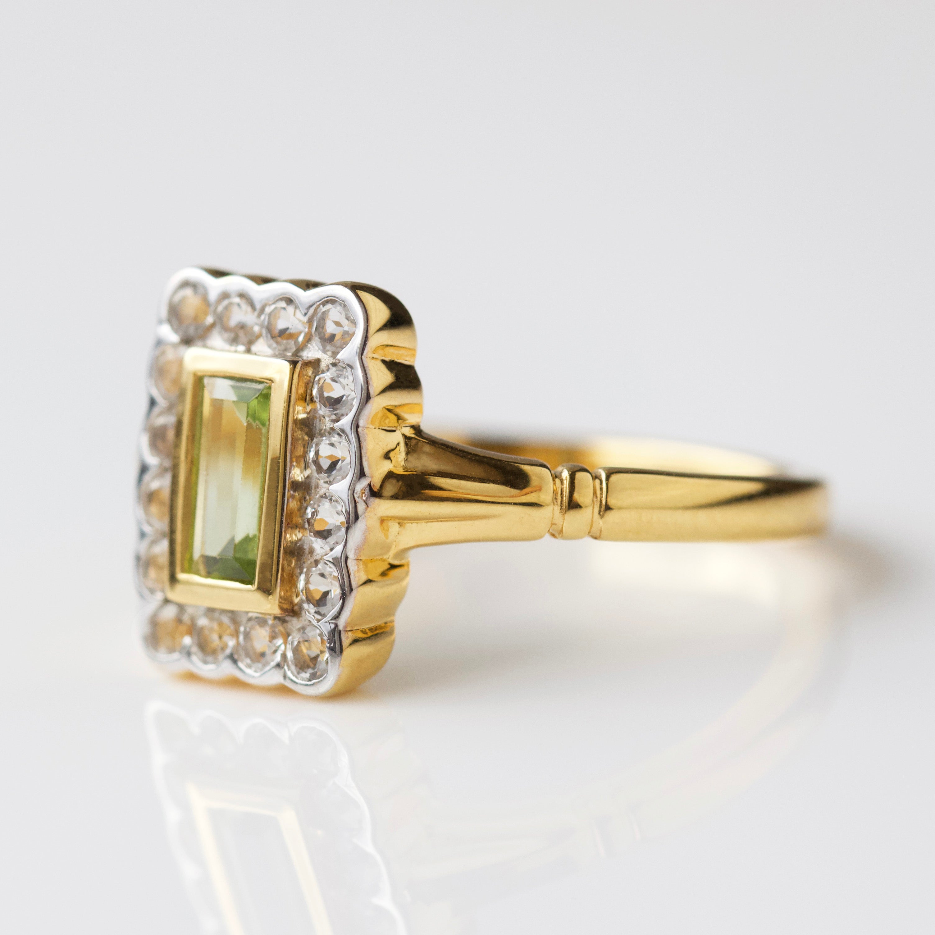 Vintage Peridot Ring for Women - 14K Gold Plated Dainty Green Gemstone Jewelry - Perfect for Anniversary, Birthday Gifts & Everyday Elegance