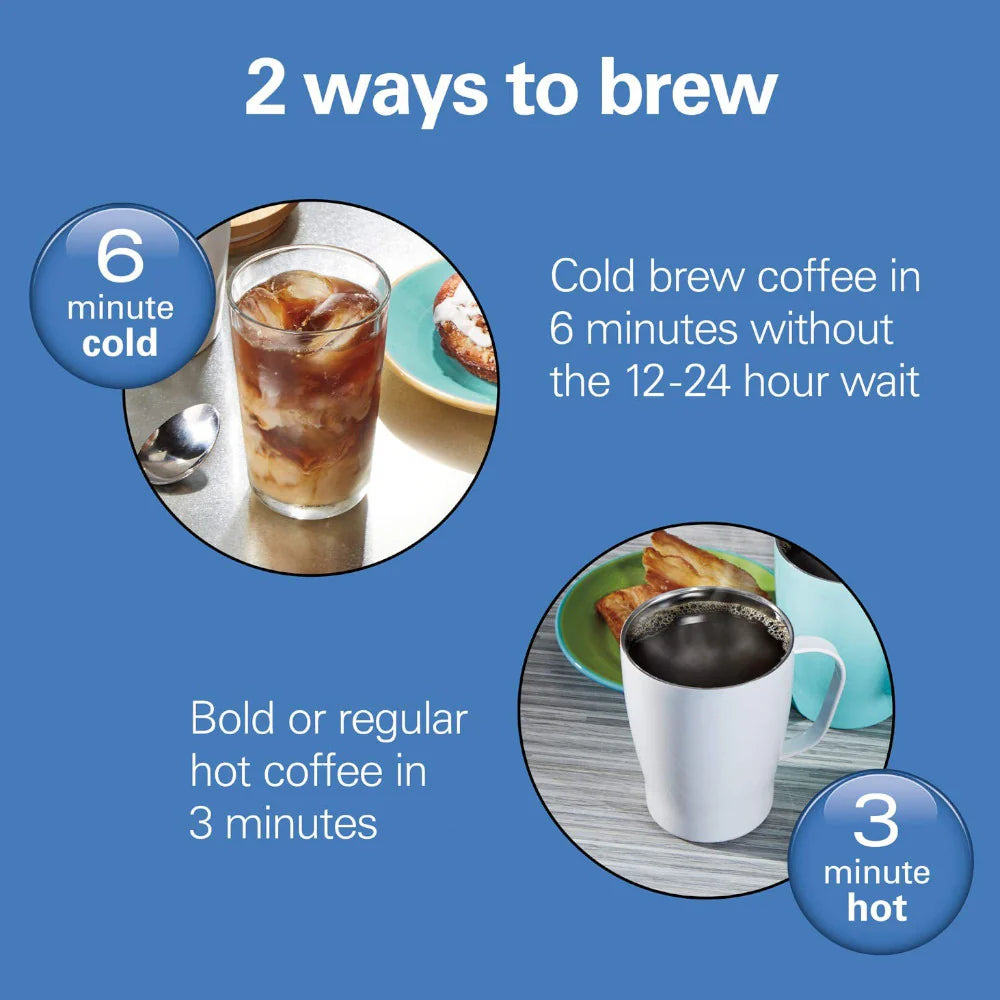 Hamilton Beach 42501C Rapid Hot & Cold Coffee Maker - Fast Brewing for Iced & Hot Coffee - Perfect for Home, Office & Entertaining