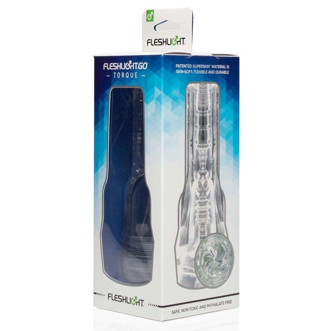 Fleshlight Go Torque Clear Male Masturbator - Discreet & Realistic Male Sex Toy for Solo Pleasure & Stress Relief