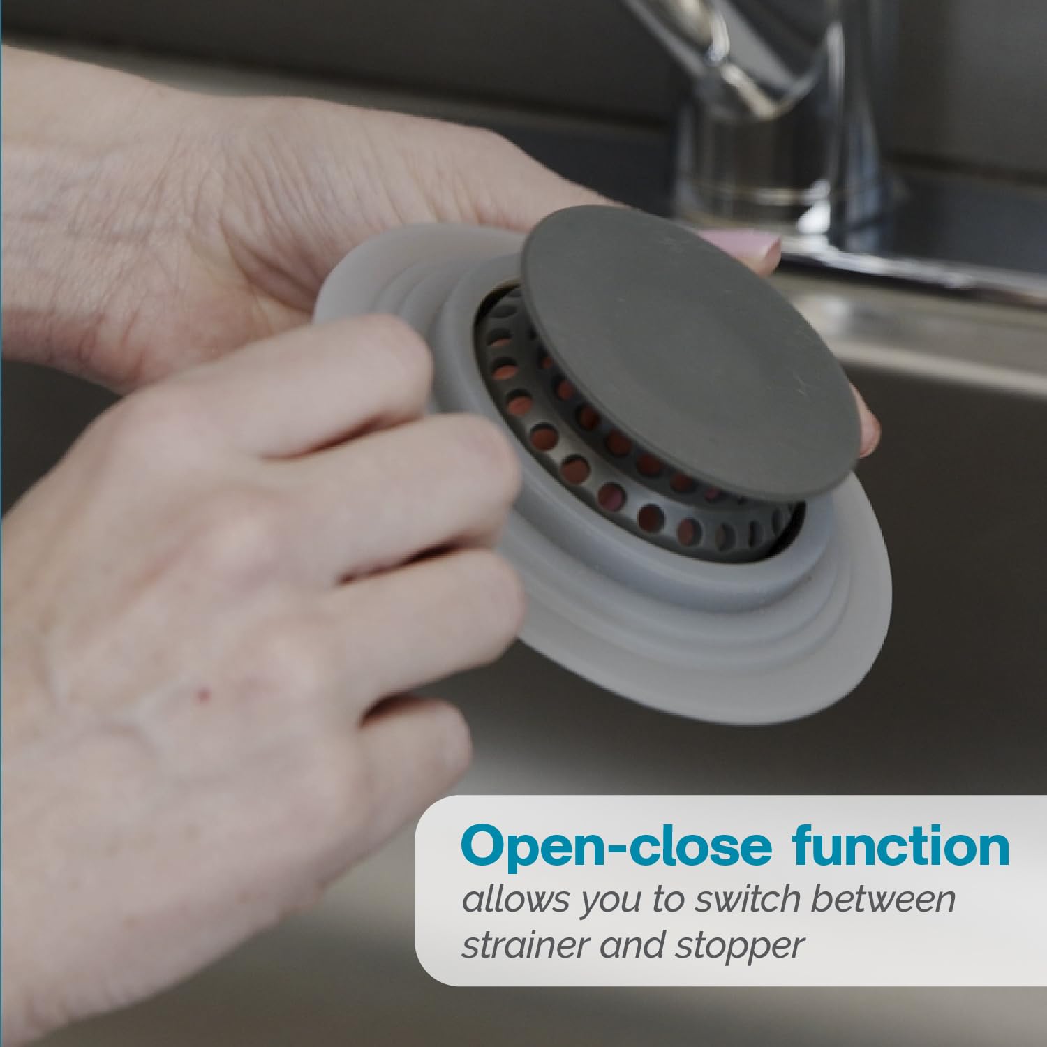 Polder Pop-Up Silicone Sink Strainer & Stopper - 4.5