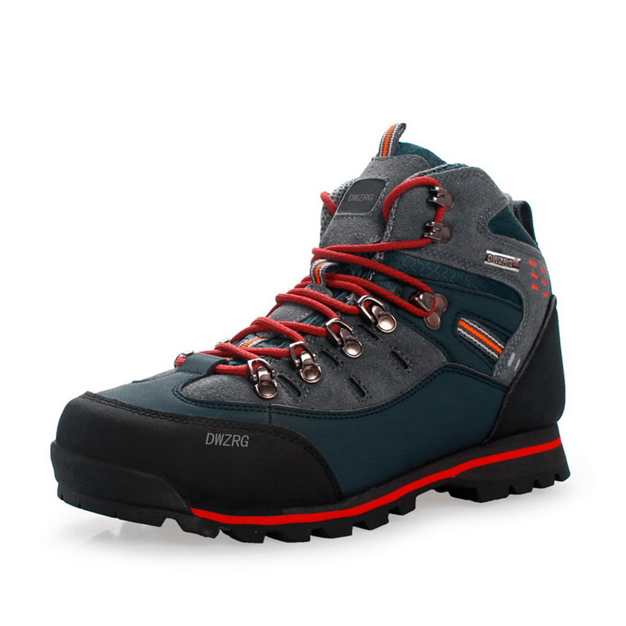 Men's Waterproof Leather Mid Hiking Boots - Non-Slip Lightweight Trekking Sneakers for Outdoor Adventures, Camping & Trail Walking