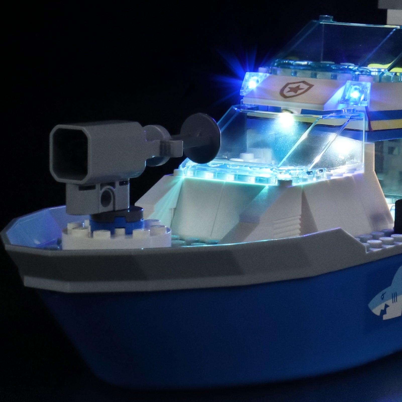 LEGO City Police Patrol Boat 60277 Light Kit - LED Lighting Set for Building Blocks | Perfect for Night Display & Model Enhancement