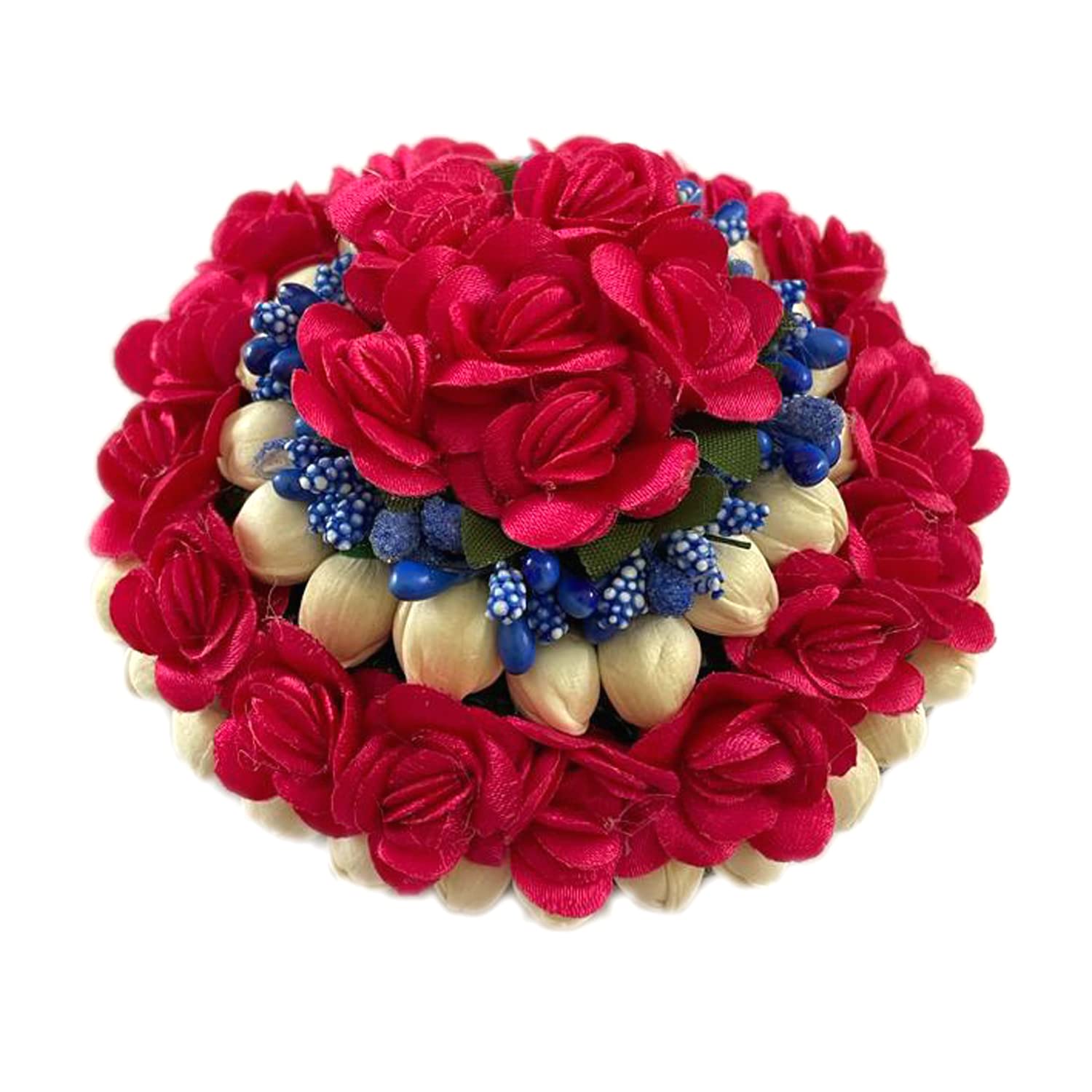 GuruEmbelish Artificial Flower Hair Bun Gajra - Bridal Hair Accessories for Women & Girls (Pack of 1) - Perfect for Weddings, Parties & Indian Traditional Hairstyles