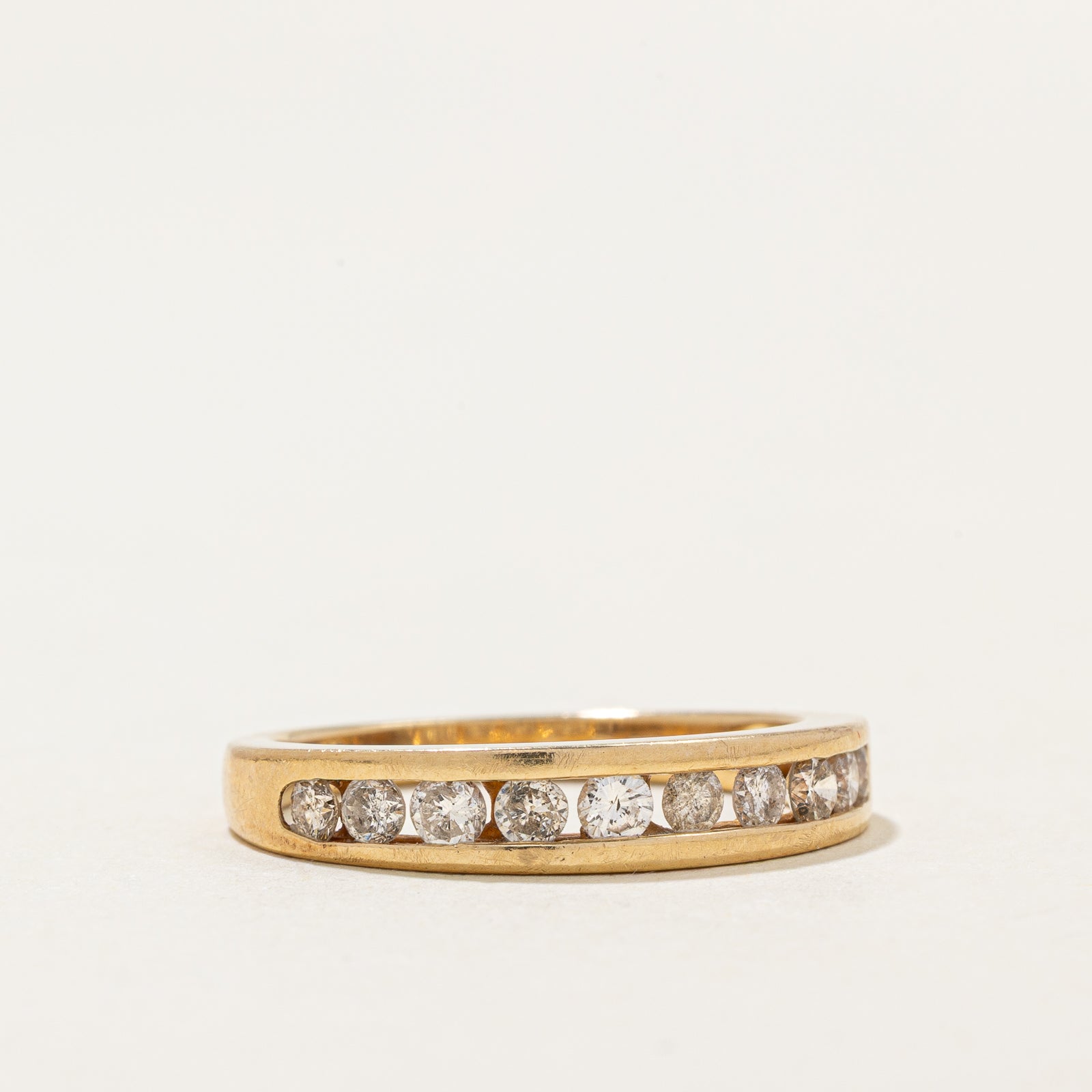 14K Channel Set Diamond Band Ring - 0.53ctw Total Weight - Size 6.75 - Elegant Wedding Band, Anniversary Gift for Her, Perfect for Bridal Jewelry & Special Occasions