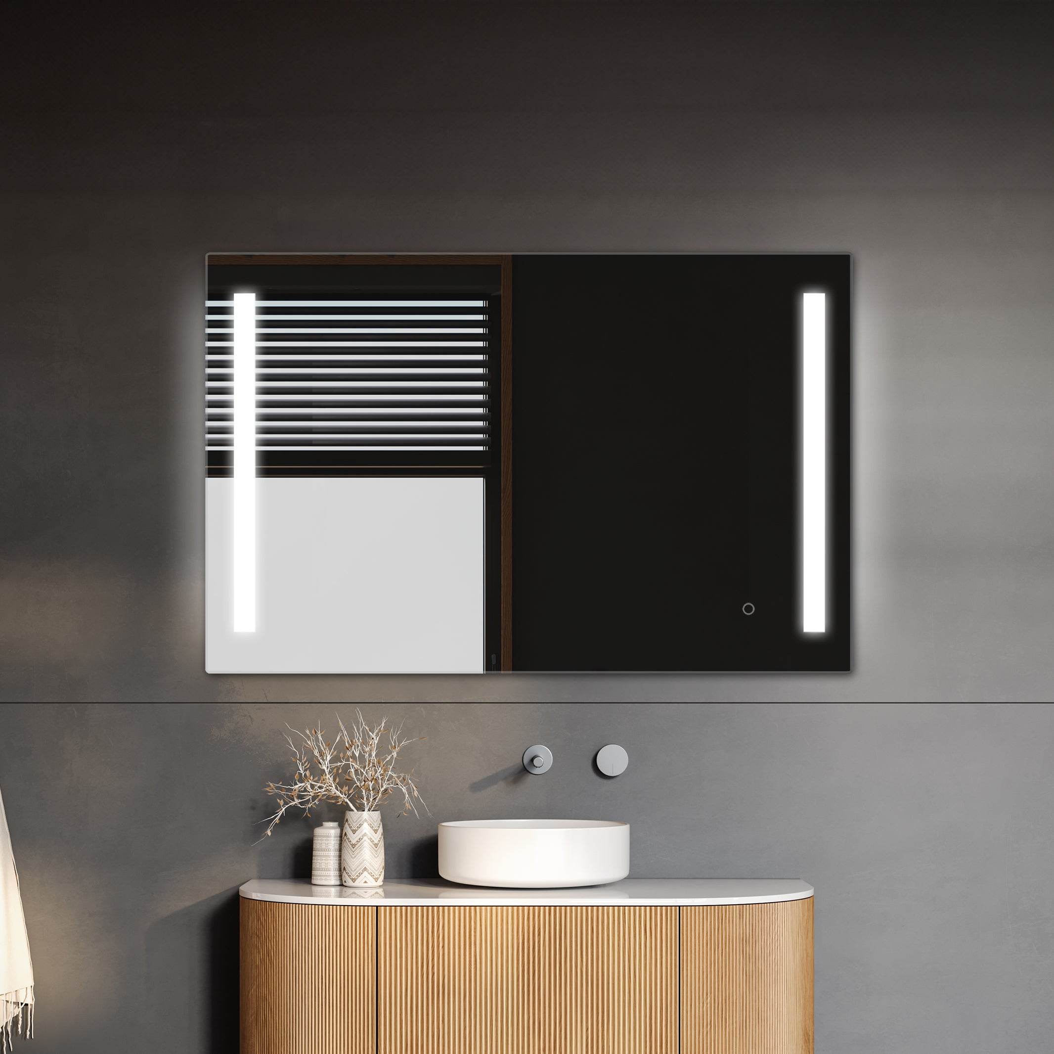 Treviso LED Bathroom Mirror with Adjustable Dimmer & Anti-Fog Function - 4 Size Options for Vanity, Makeup & Home Decor