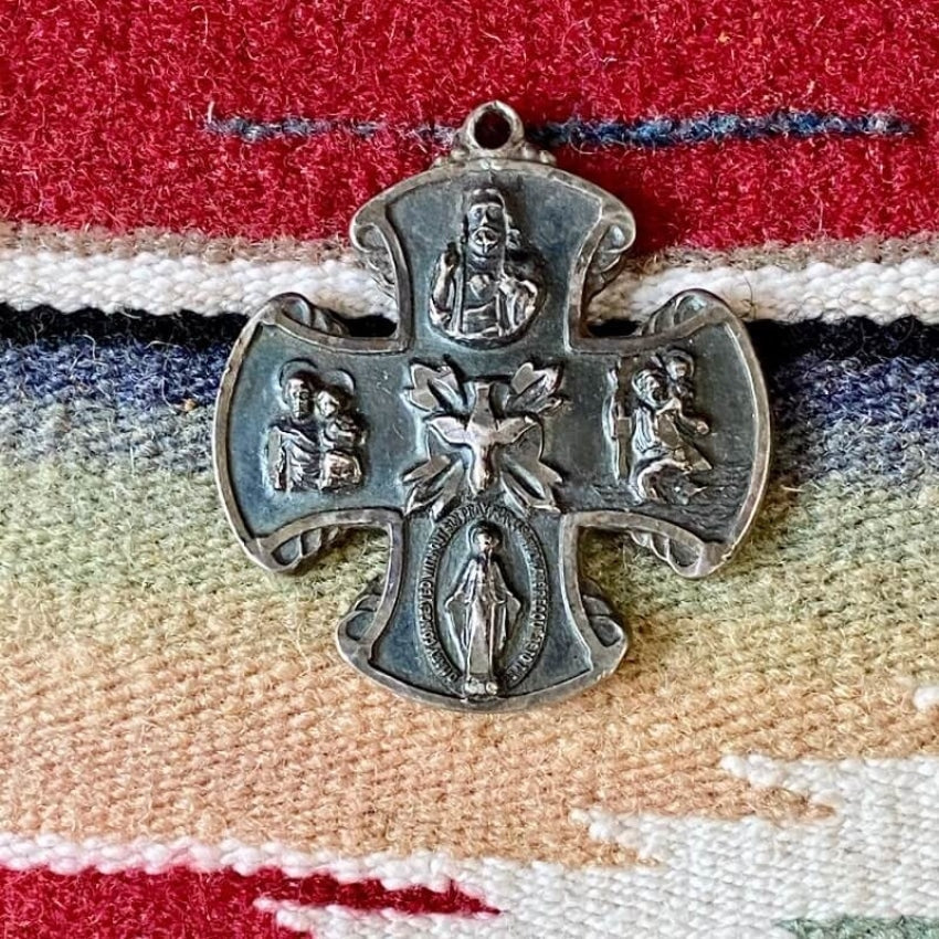 925 Sterling Silver Four-Way Cross Pendant Necklace - Religious Jewelry for Women & Men - Perfect for Baptism, First Communion & Daily Devotion