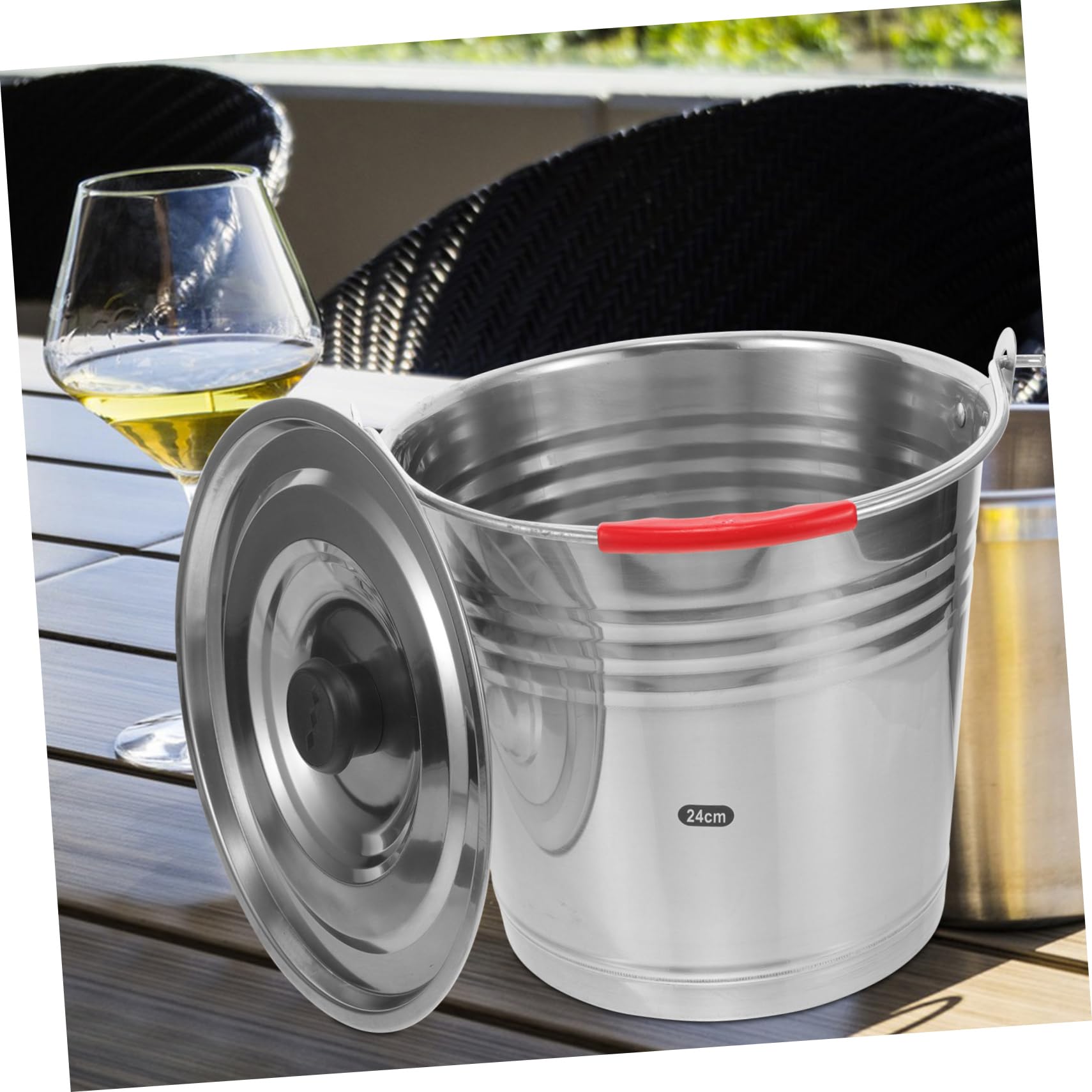 SOESFOUFU Stainless Steel Insulated Wine Bucket - Commercial Ice Bucket for Wine Chilling, Ice Storage & Portable Water Container | Perfect for Bars, Restaurants, Outdoor Parties & Home Use
