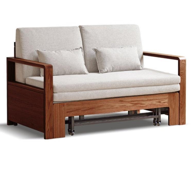 50.4x32.6-77.5x34 inch / 128x82.7-196.8x86.3сm / Walnut sofa bed - gravel white