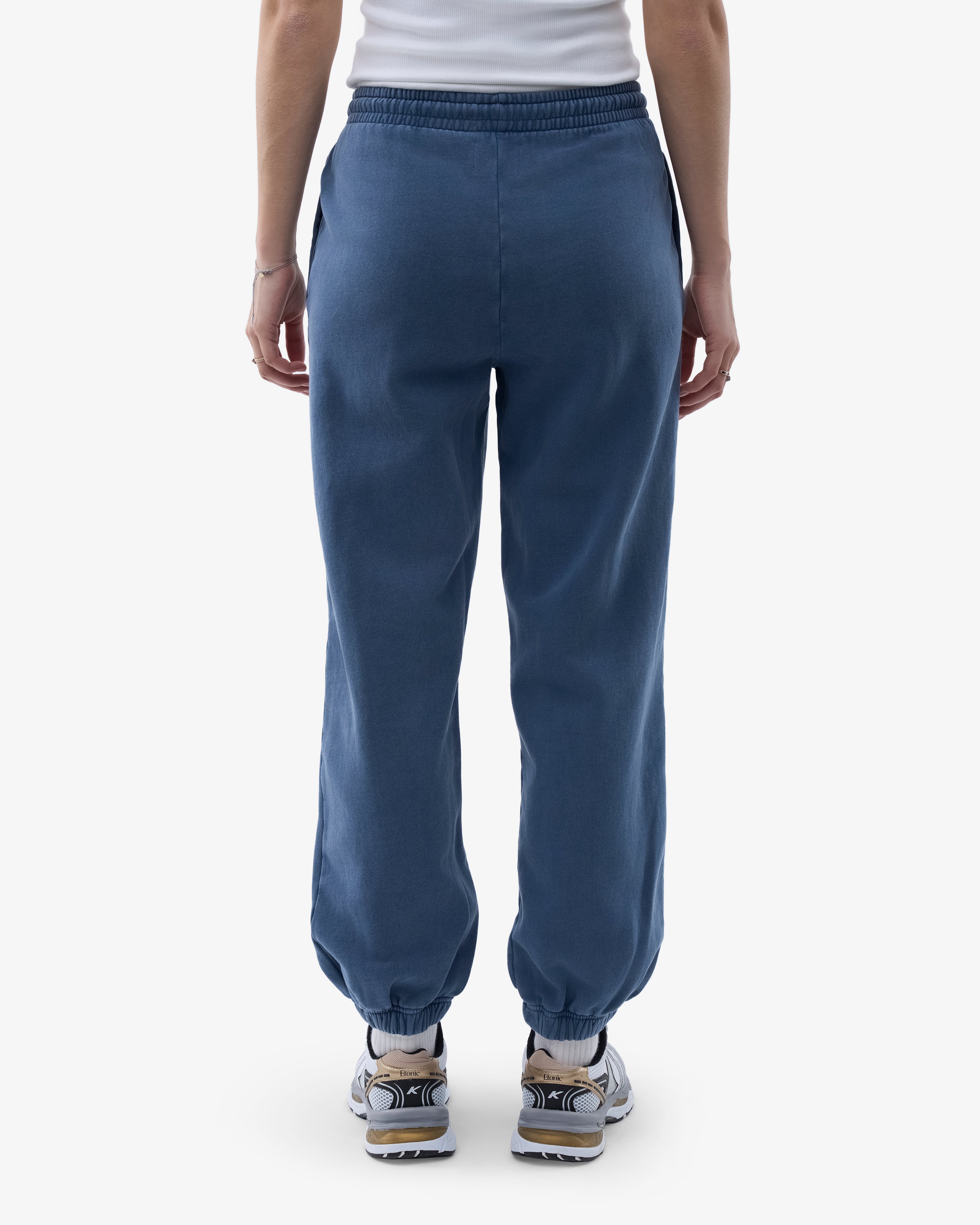 Organic Relaxed Sweatpants for Women - Soft Comfortable Lounge Pants in Neptune Blue - Perfect for Yoga, Running, and Home Relaxation