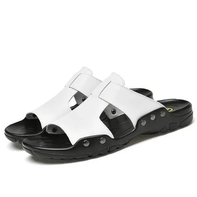 Comfortable Summer Slip On Leather Sandals for Women - Breathable & Lightweight Casual Shoes for Beach, Vacation, and Everyday Wear