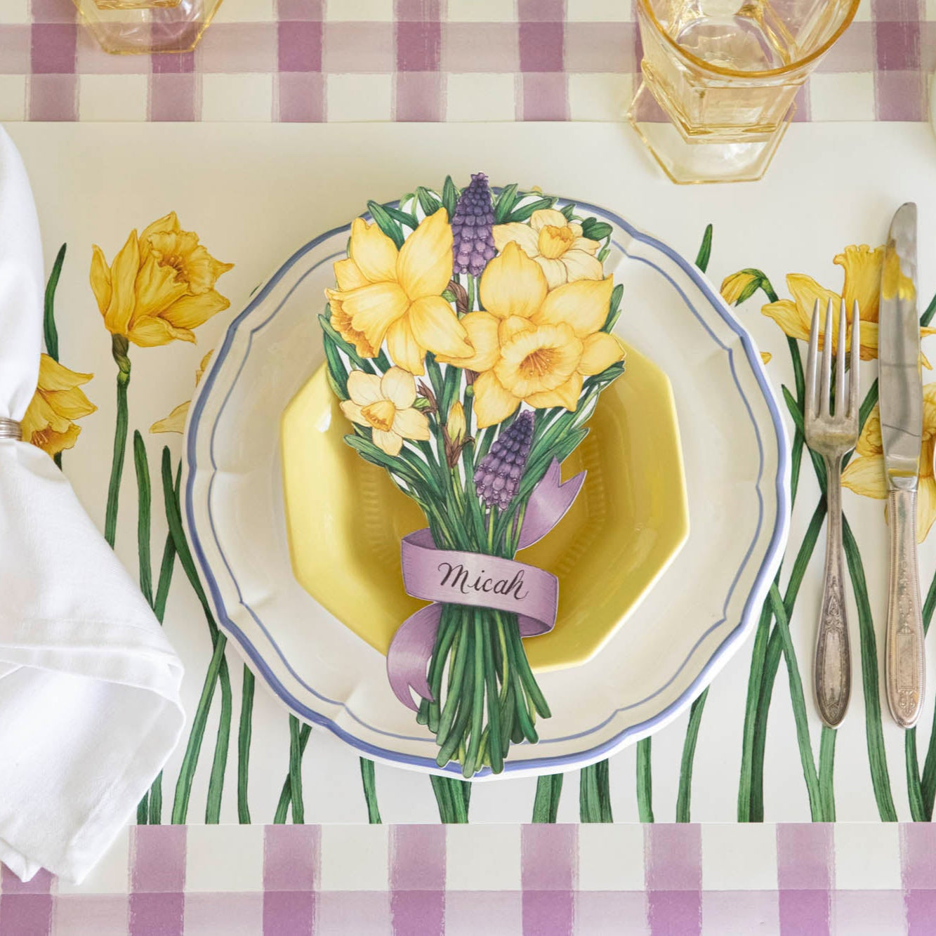 Daffodil Table Accent - Elegant Home Decor Centerpiece for Dining Room, Living Room & Wedding Decorations