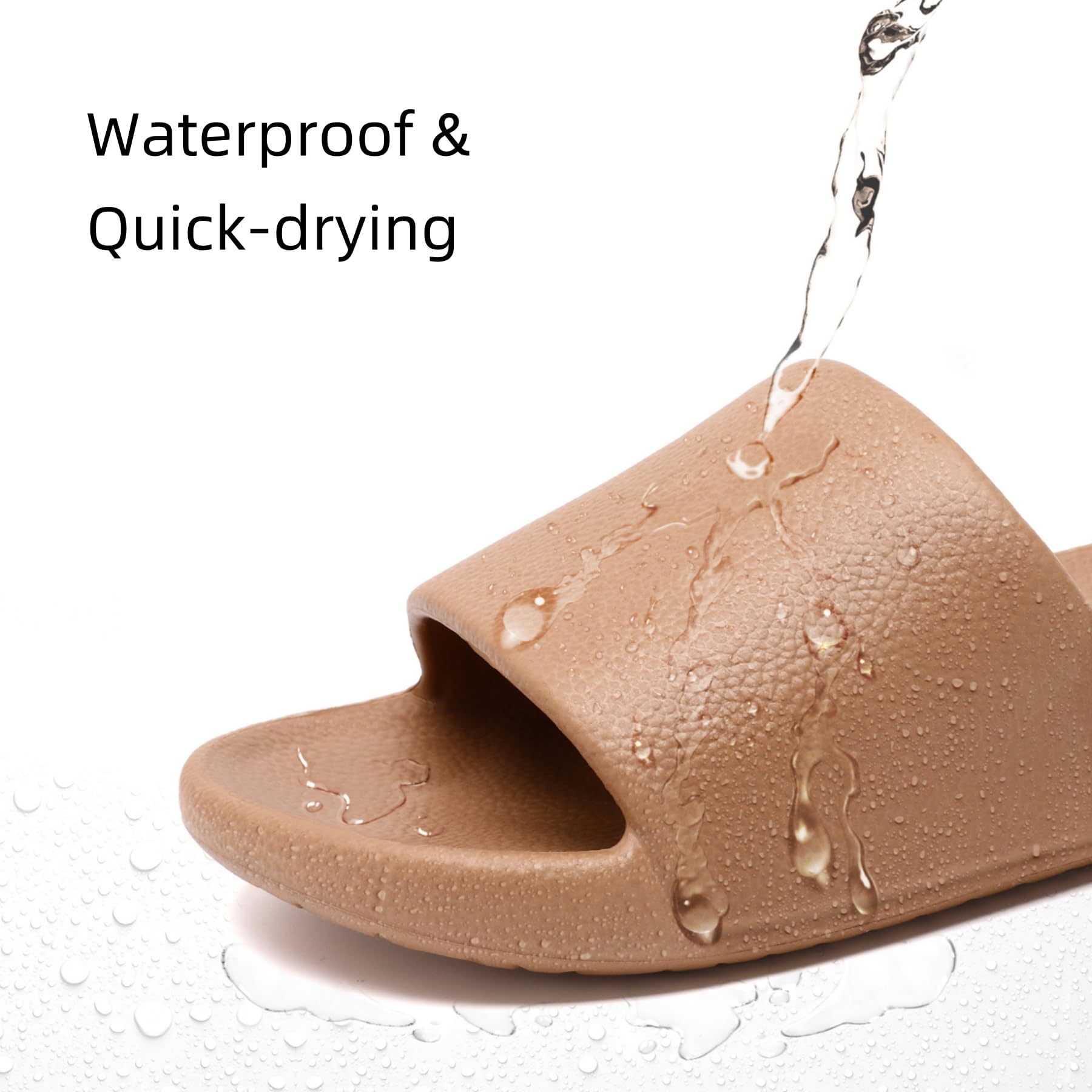 **Women's & Men's Quick-Drying House Slides - Unisex Cloud Shower Slippers, Comfortable Waterproof Slide Sandals for Indoor & Outdoor Use - Perfect for Bathroom, Poolside, and Lounging**