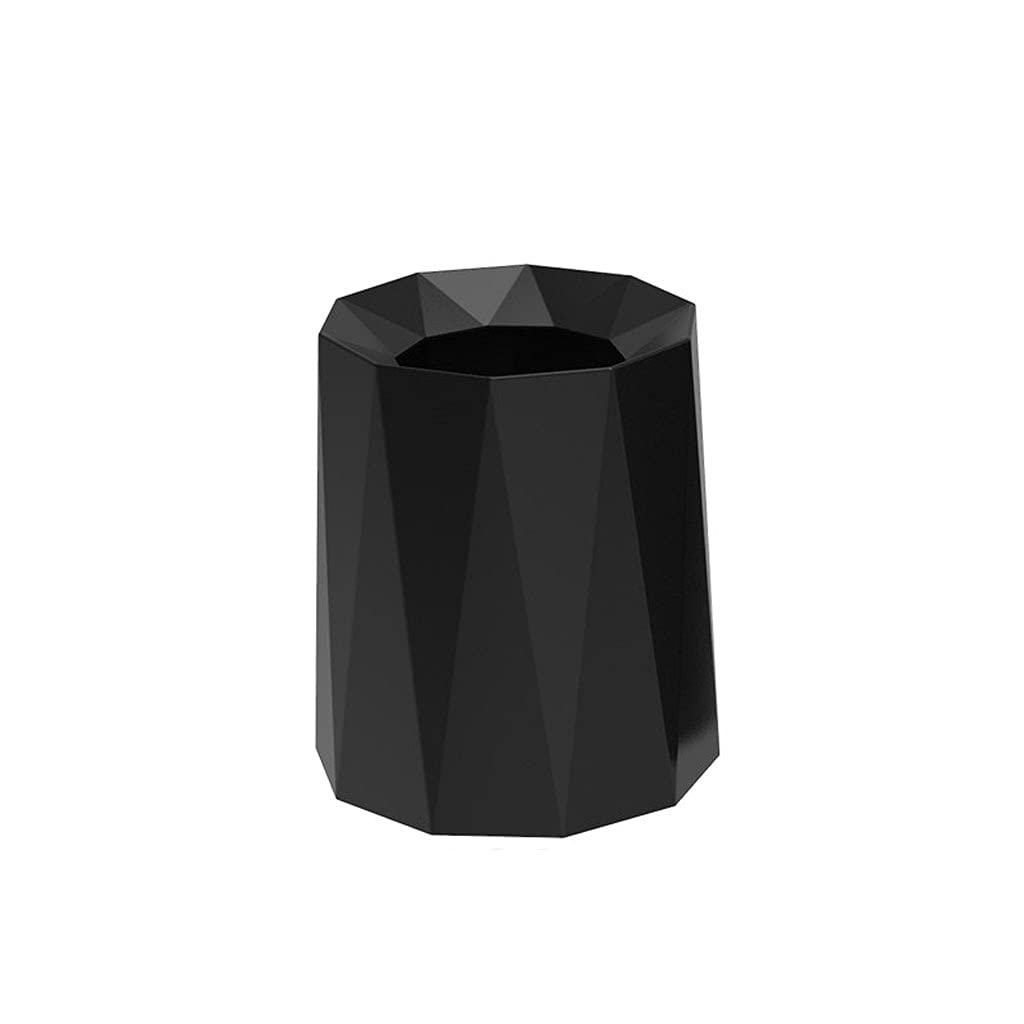 10L Black Garbage Can for Home & Office - Creative Indoor Trash Bin for Living Room, Kitchen, Bedroom & Desk - Durable Waste Basket for Paper Storage & Daily Use (Perfect for Home, Office & Business Spaces)