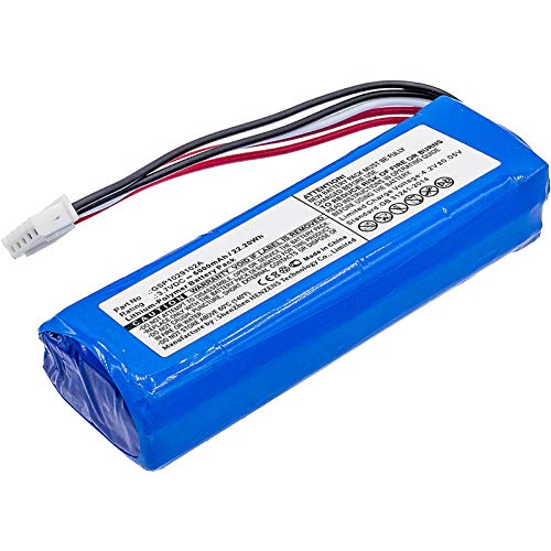 Synergy Digital Replacement Battery for JBL GSP1029102A Speaker - 3.7V Li-Polymer 6000mAh High Capacity Power Supply | Perfect for Outdoor Parties, Travel & Home Audio Systems
