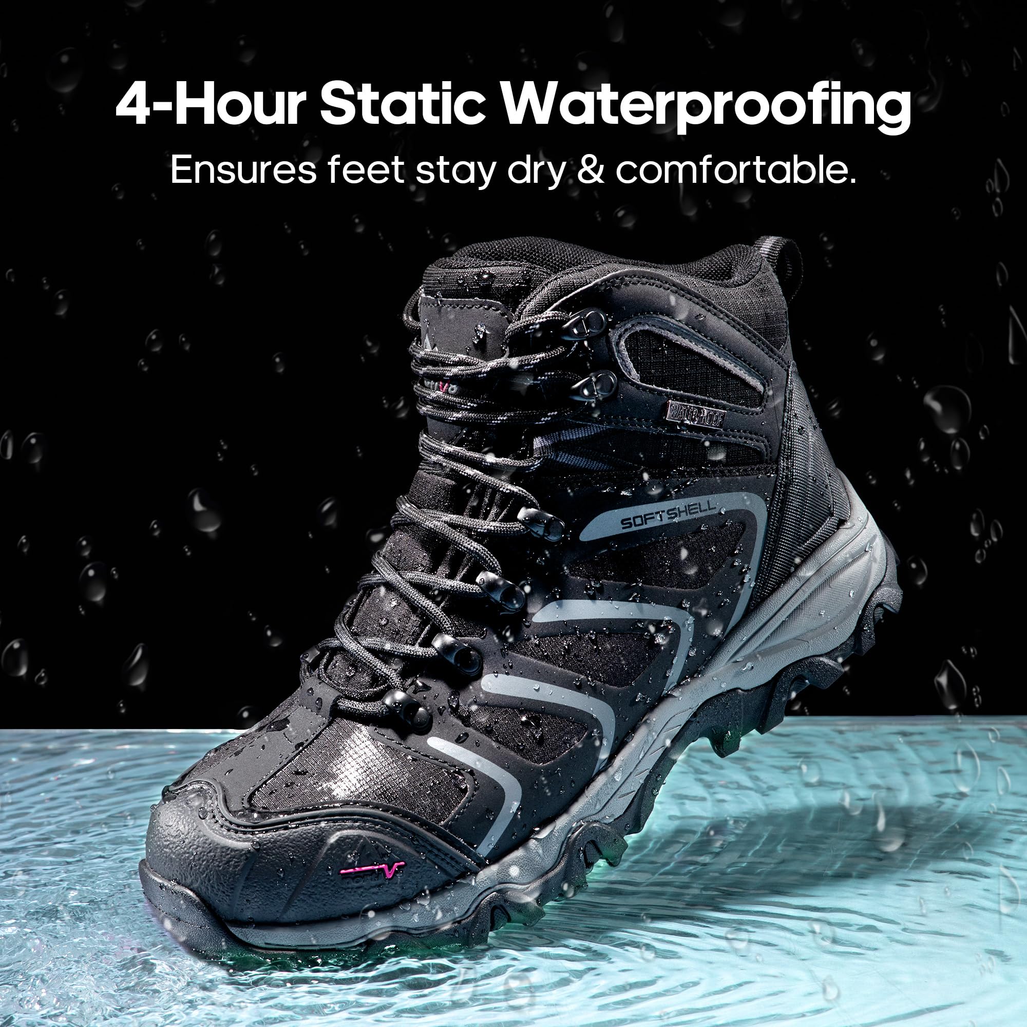 NORTIV 8 Men's Steel Toe Waterproof Work Boots - Safety Construction Boots for Outdoor, Industrial & Heavy Duty Work - OSHA Compliant Work Shoes for Builders, Electricians & Contractors