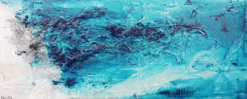 Abstract Blue White Wall Art - Modern Canvas Painting for Home & Office Decor | Perfect for Living Room, Bedroom & Workspace Inspiration