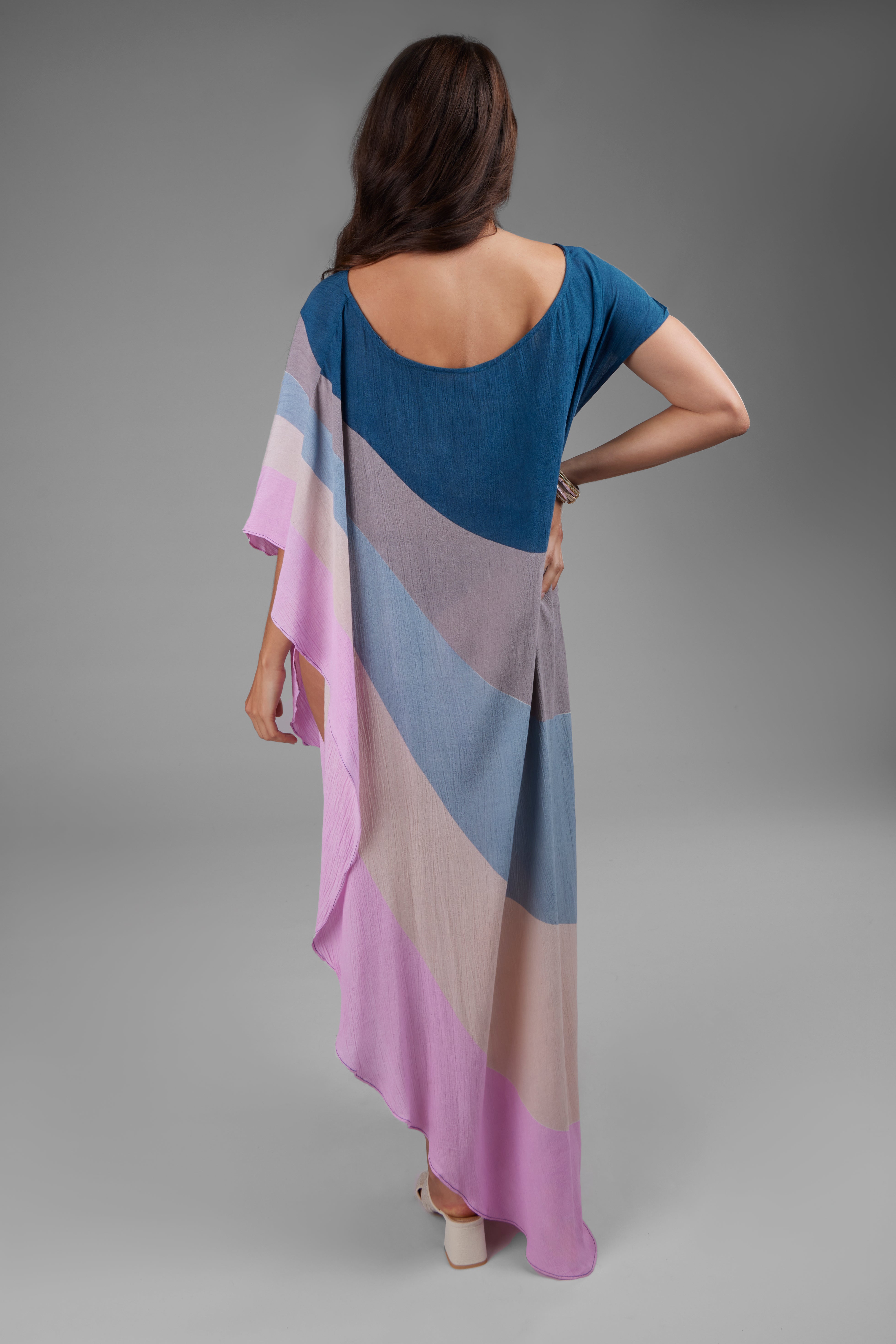 Stylish Striped Kaftan Maxi Dress for Women - Boho Beach Cover Up, Summer Vacation Outfit, Poolside Lounge Wear
