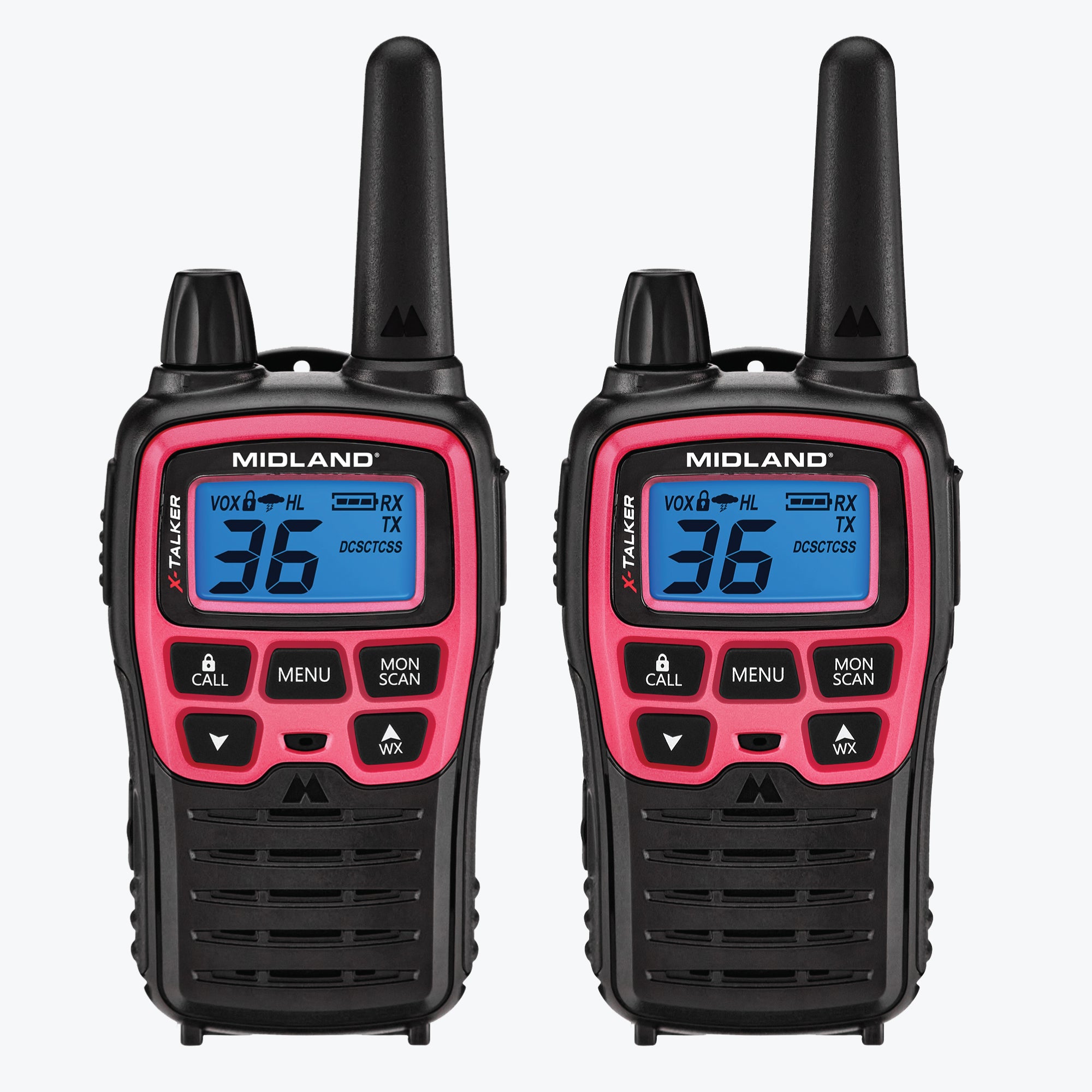 T71 X TALKER® FRS Walkie Talkie 2 Pack - Pink Walkie Talkies for Kids & Adults, Long Range Communication for Outdoor Adventures, Camping, Hiking & Events (T71PNK)