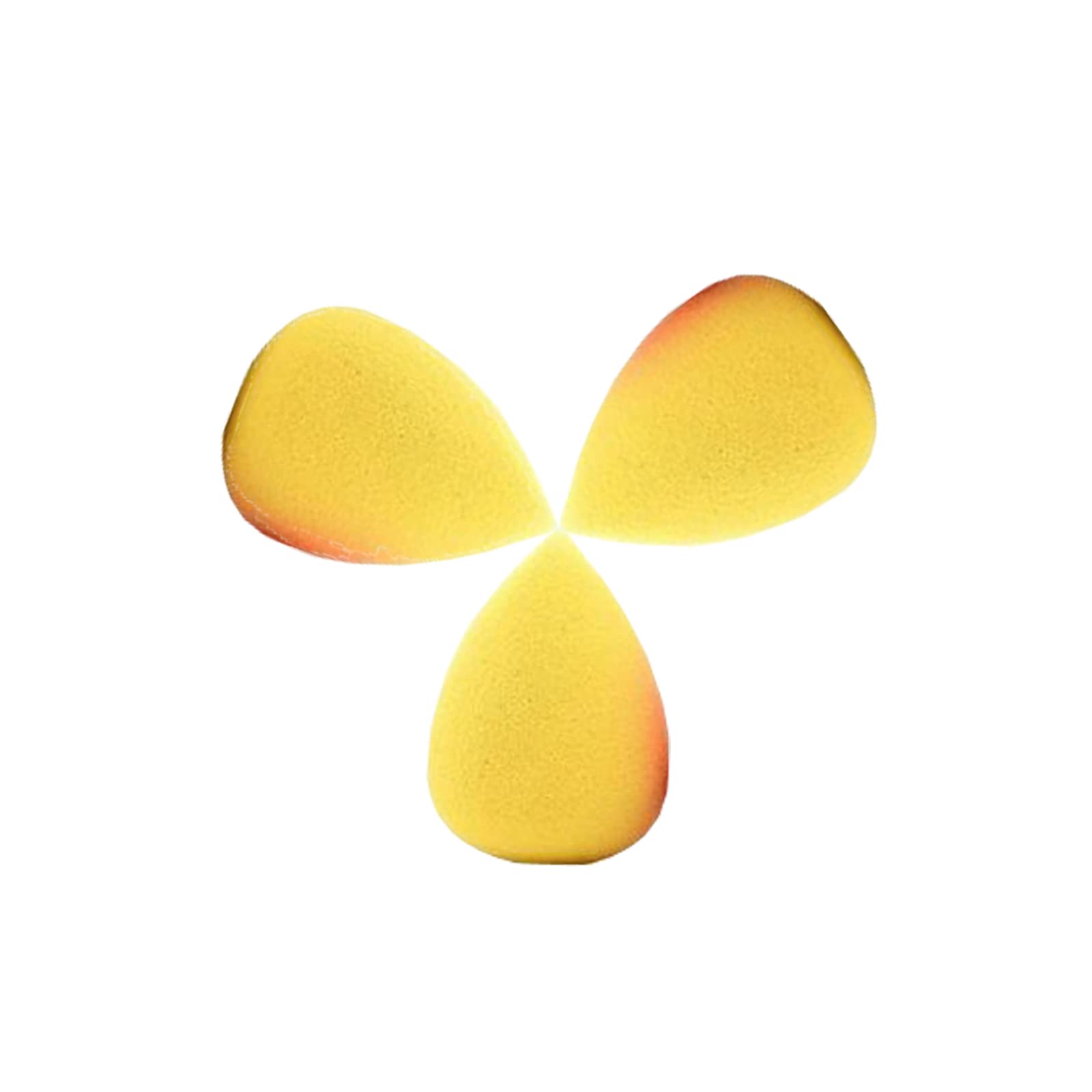 TRITON Latex-Free 3-Piece Mini Makeup Blender Sponge Set - Wet & Dry Beauty Sponge for Foundation, Concealer, Powder & Cream Blending - Perfect for Travel & Professional Makeup Application (Yellow)