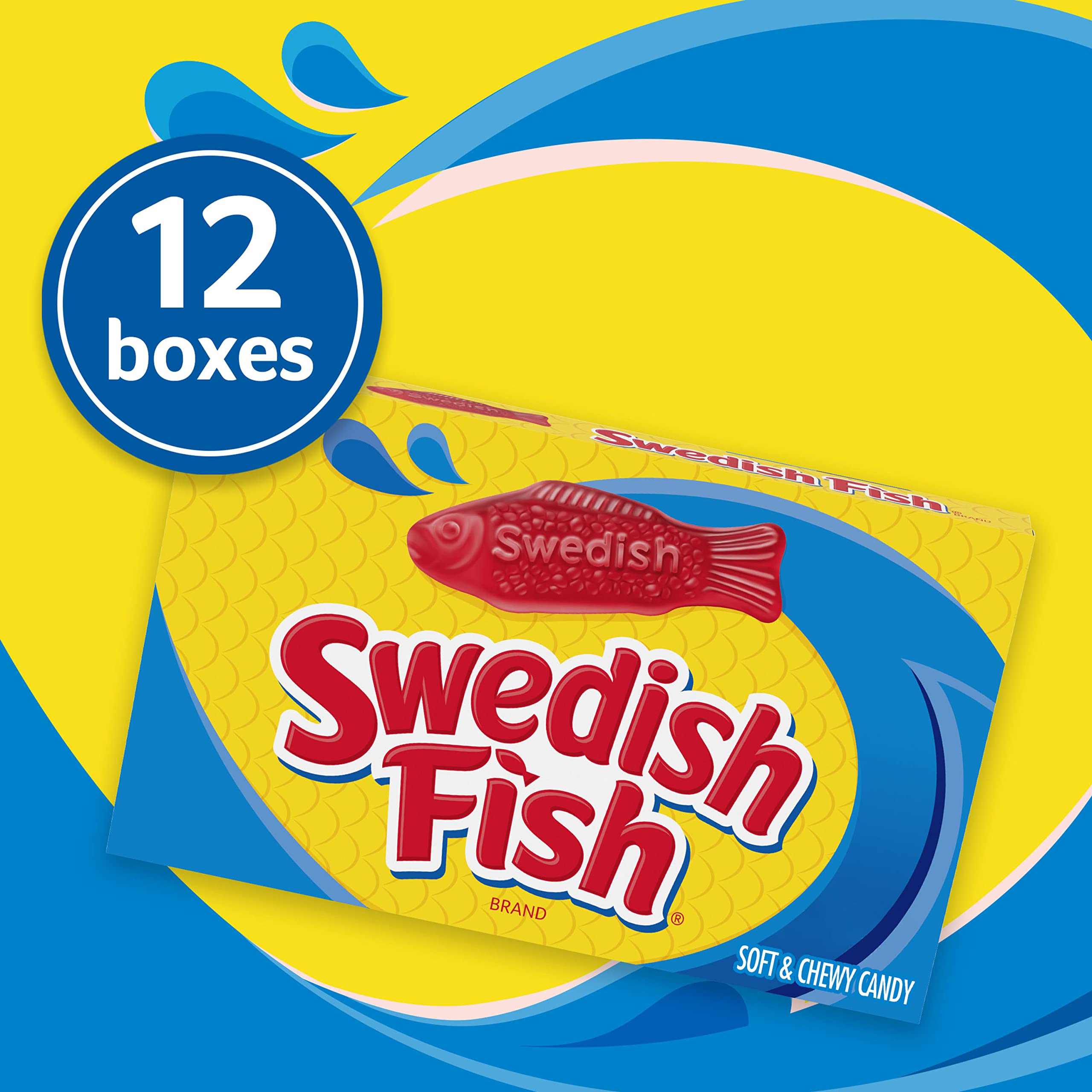 SWEDISH FISH Soft & Chewy Candy - Bulk 12 Pack (3.1 oz Boxes) - Easter Candy for Parties, Gifts & Movie Night Snacks