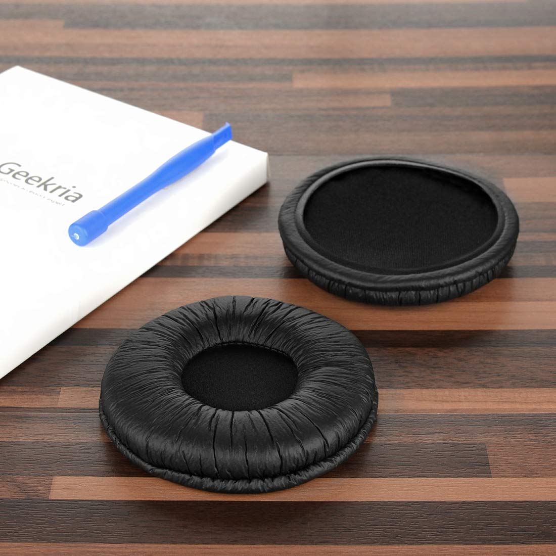 Geekria QuickFit Leatherette Replacement Ear Pads for Sony MDR-V55 V500DJ Headphones - Comfortable Noise-Isolating Ear Cushions & Earpads for DJ, Studio, Gaming & Travel (Black)