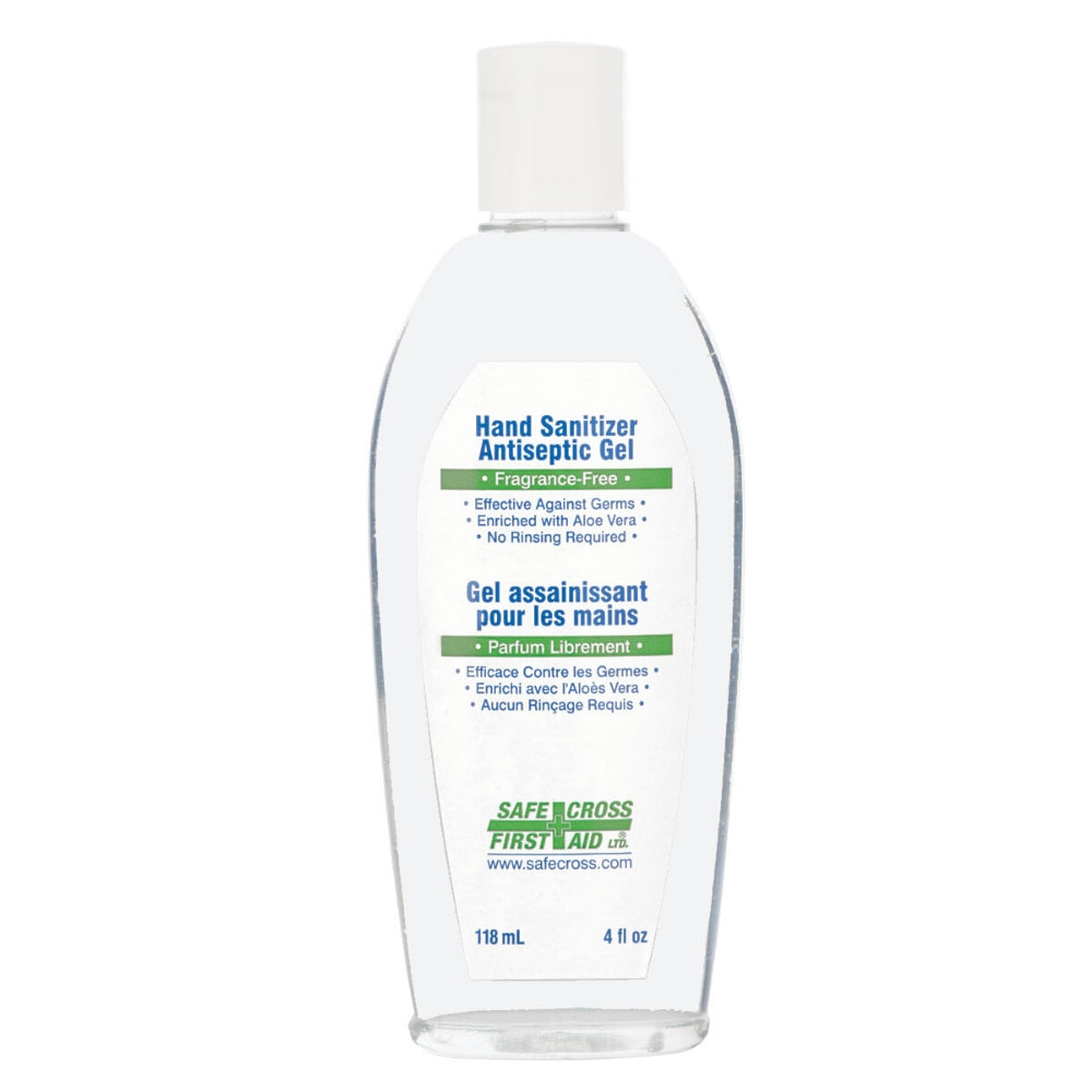 Antibacterial Hand Sanitizer Gel - 4oz (118ml) Bottle - Kills 99.9% Germs - Portable for Travel, Office & Home Use
