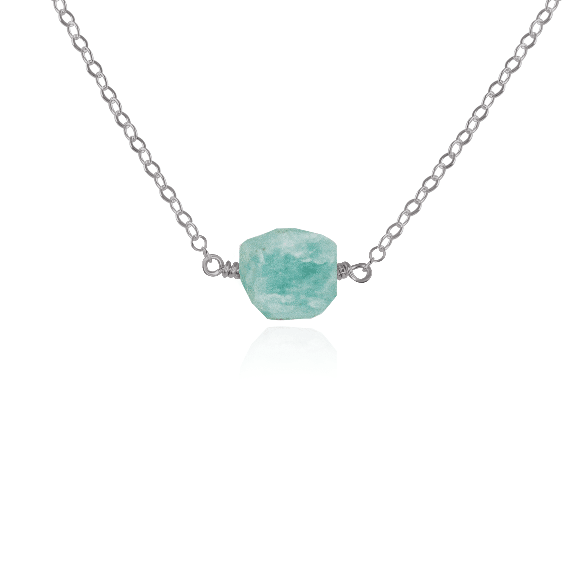 Natural Amazonite Crystal Nugget Necklace - Raw Stone Pendant for Women - Boho Jewelry for Healing, Meditation & Spiritual Energy - Perfect for Everyday Wear & Gift Giving
