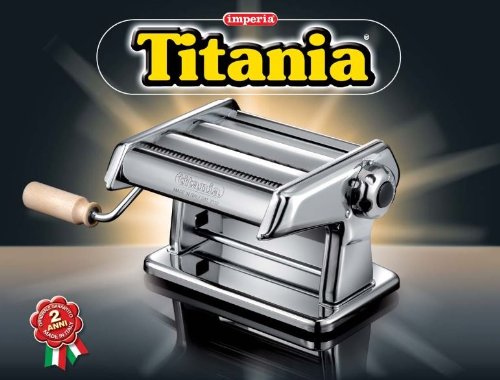**Imperia Pasta Maker Machine - Heavy Duty Stainless Steel Construction with Easy Lock Dial & Wooden Handle - Model 190 - Perfect for Homemade Pasta, Ravioli & Noodles**