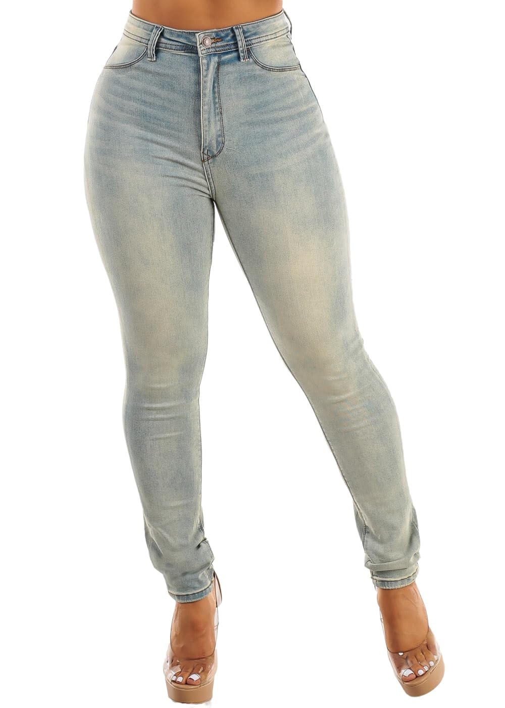 Moda Xpress Women's Ultra High Waisted Skinny Jeans - Stretch Denim Slim Fit Pants for Everyday Wear & Night Out