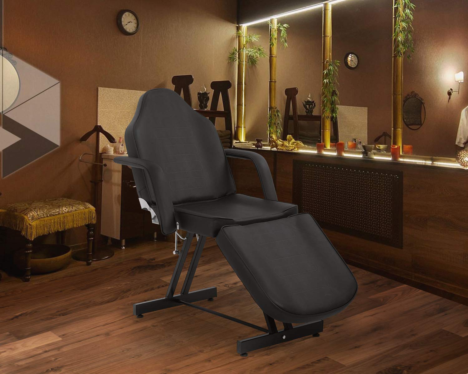 Professional Adjustable Massage Bed & Facial Table - Portable Tattoo Chair & Beauty Salon Equipment for Lash Estheticians, Medical Aesthetics & Barber Shops | Perfect for Spa Treatments, Tattoo Sessions & Salon Services | Black