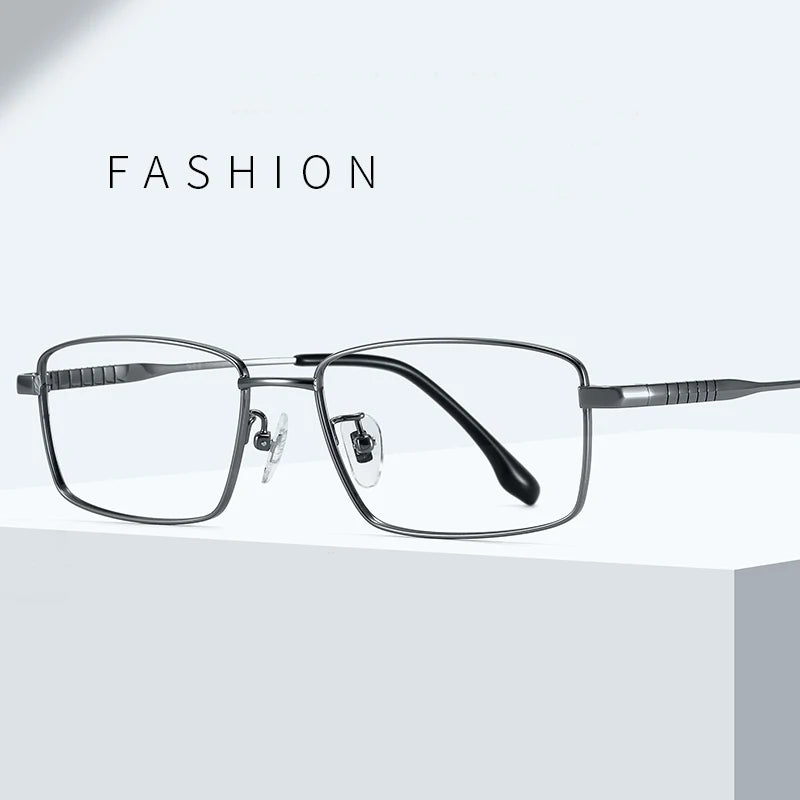 Bclear Men's Full Rim Square Titanium Eyeglasses 86699 - Lightweight Durable Frame for Work, Reading & Everyday Use